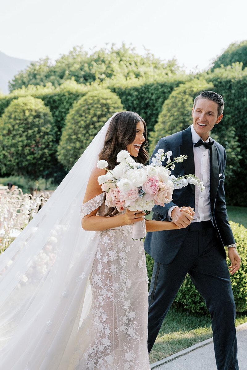 the bride and groom getting married in italy